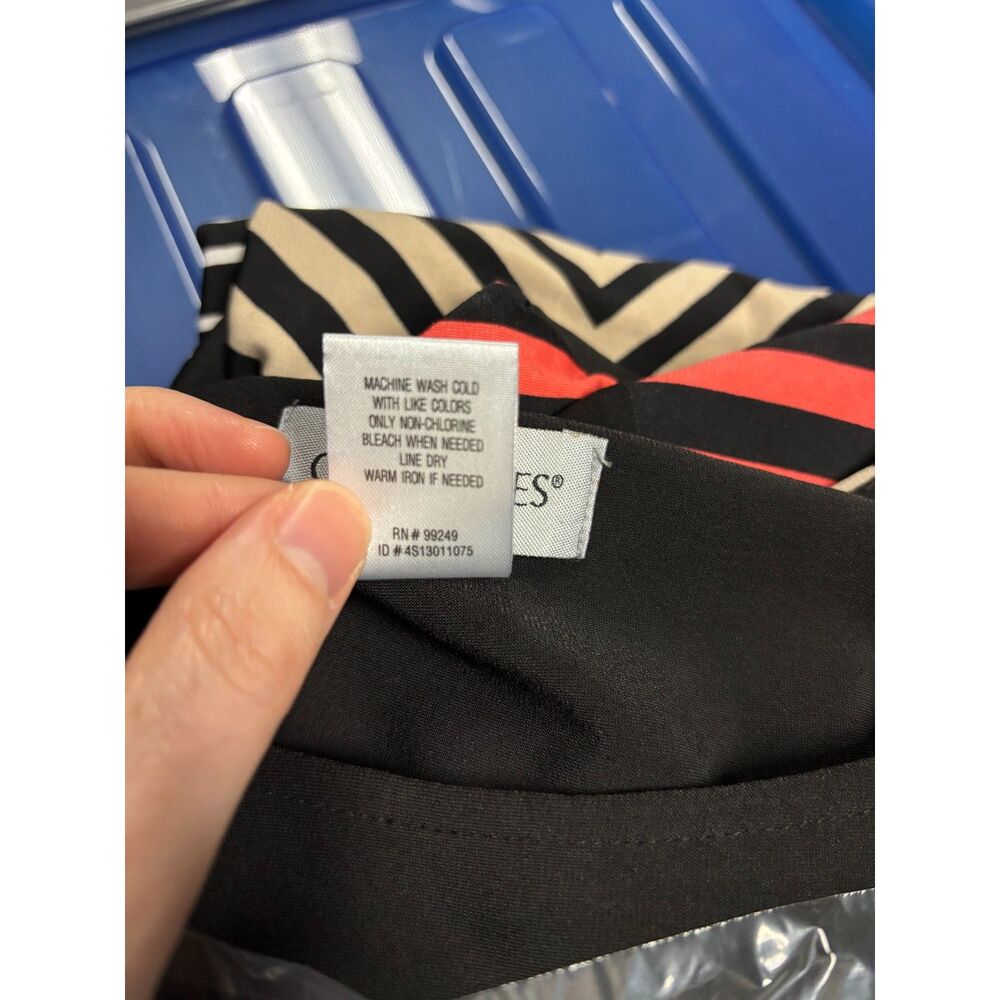 Catherine’s Striped Dress Women’s 0X Black Red Tank Chevron Striped - Picture 4 of 4